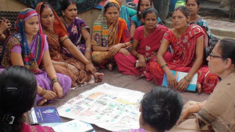 Dr Monica Rana in Delhi Sanjay Gandhi Slum with MAS Members